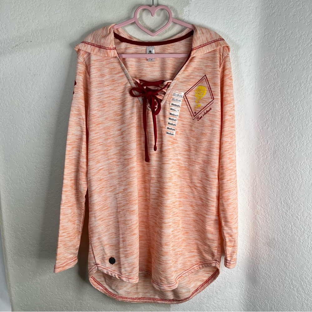 Salt Creek Apparel San Antonio Tie Up Peach & Red Medium Hoodie